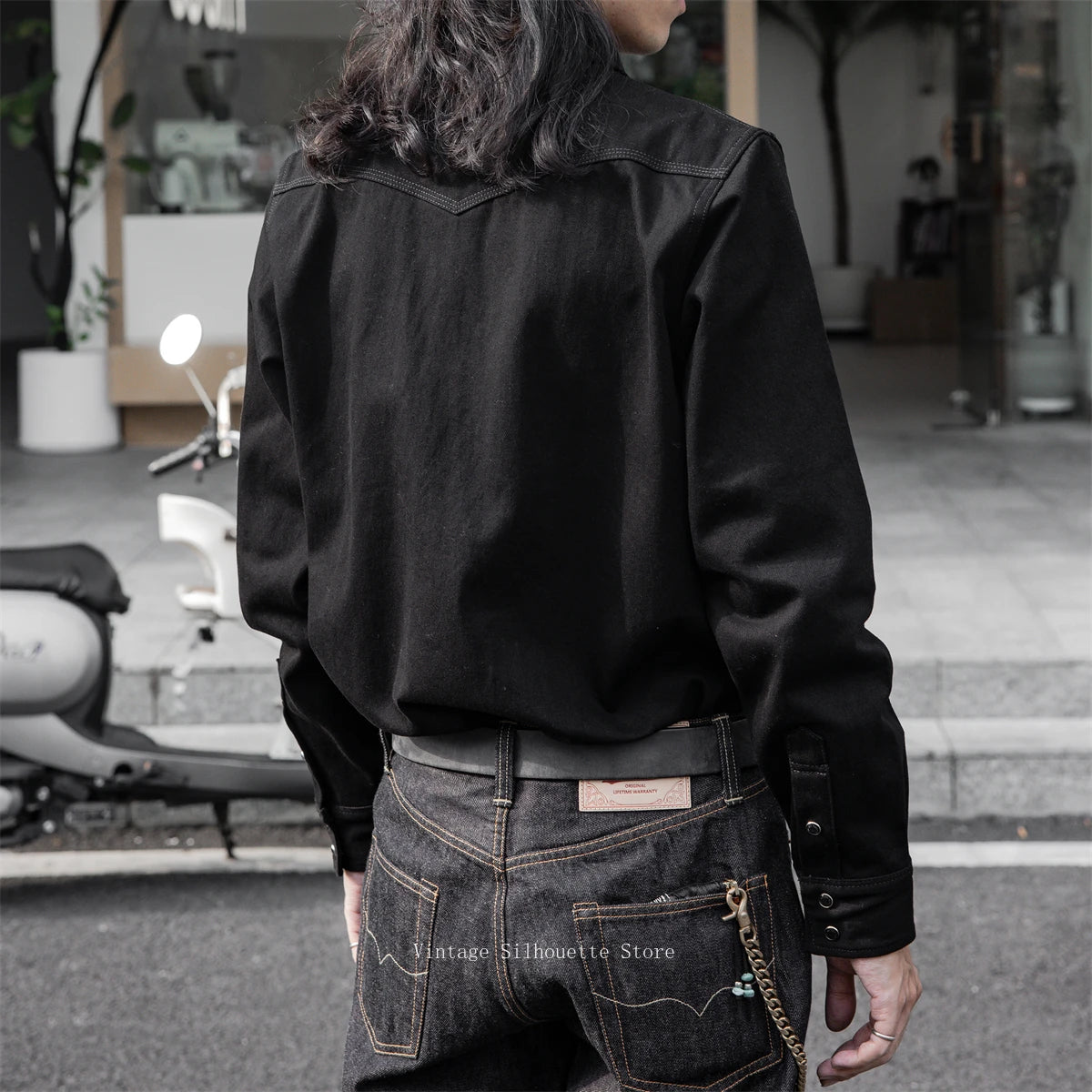Black Denim Western Shirt