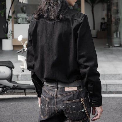 Black Denim Western Shirt