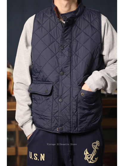 Stand Collar Quilted Vest
