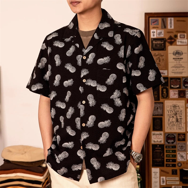 Pineapple Seersucker Hawaiian Shirt