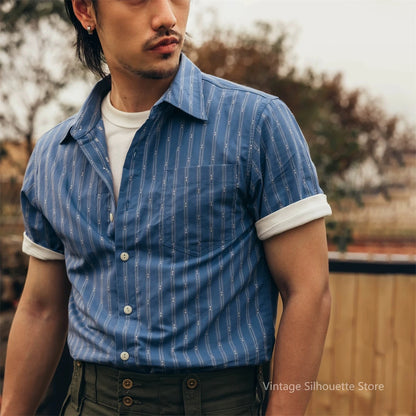 Jacquard Stripe Short Sleeve Shirt