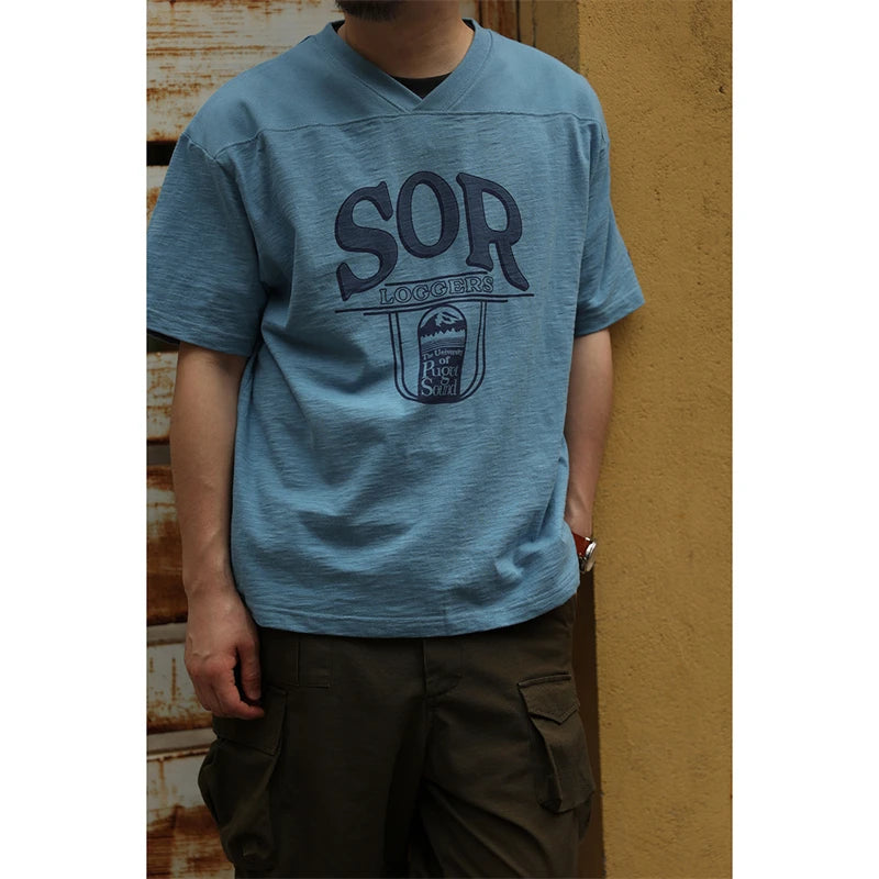 Slub Cotton V Neck Tee