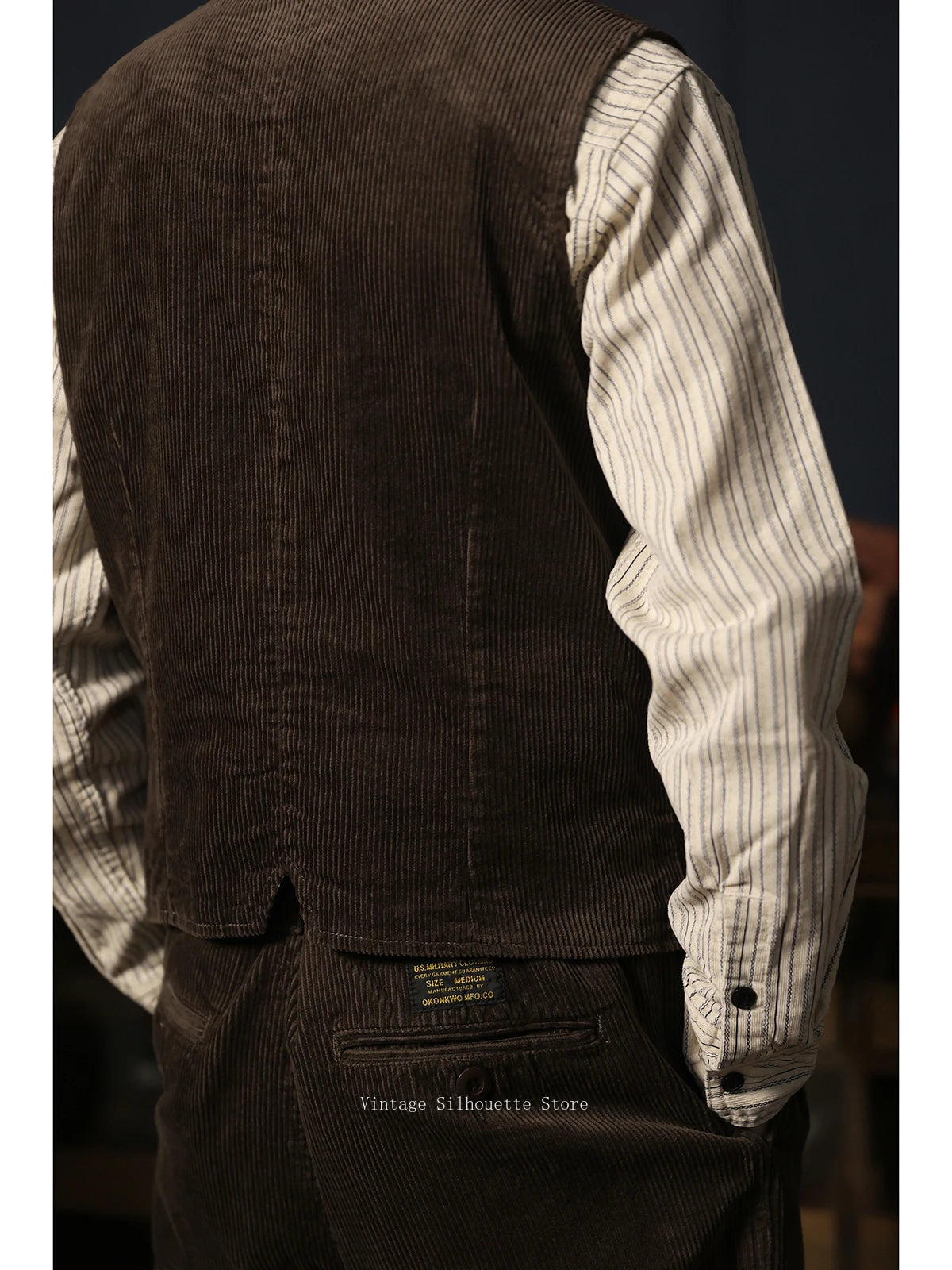 Corduroy Round Neck Vest