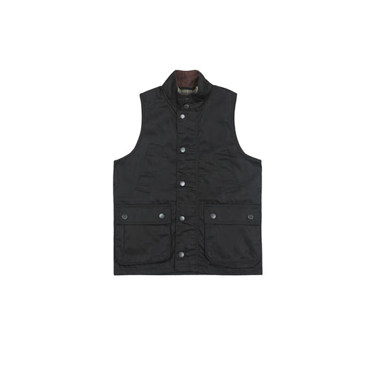 Waxed Stand Collar Utility Vest