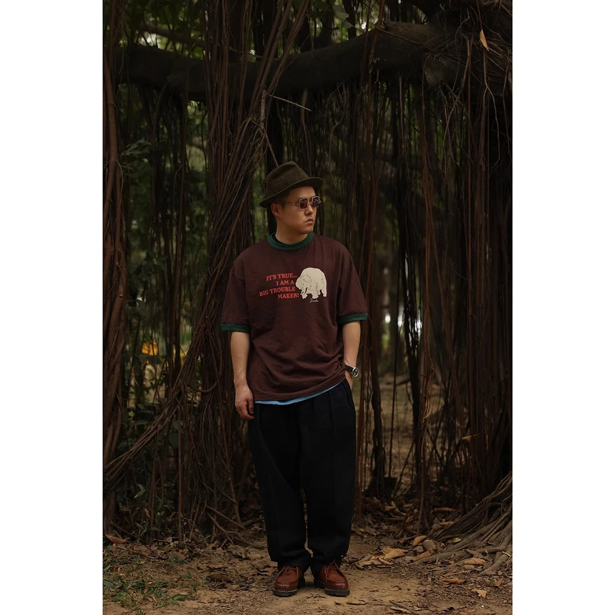 Graphic Ringer Cotton Tee