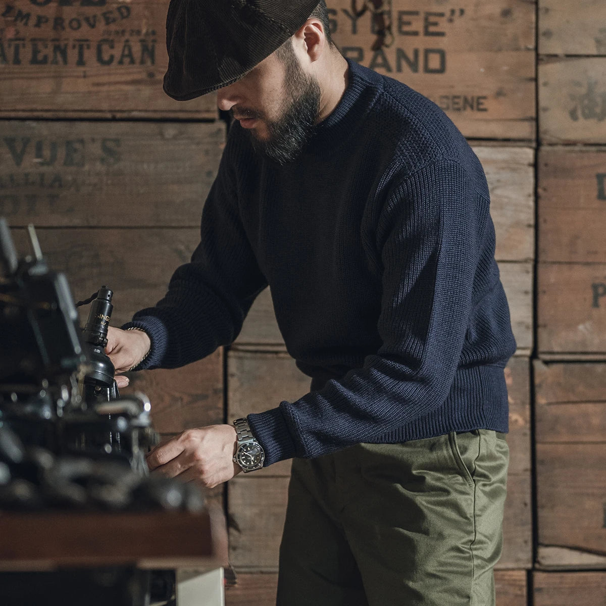 Wool Mock Neck Sweater