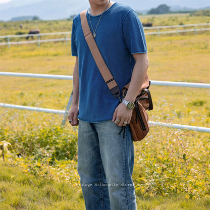 Indigo Sashiko Knit Tee