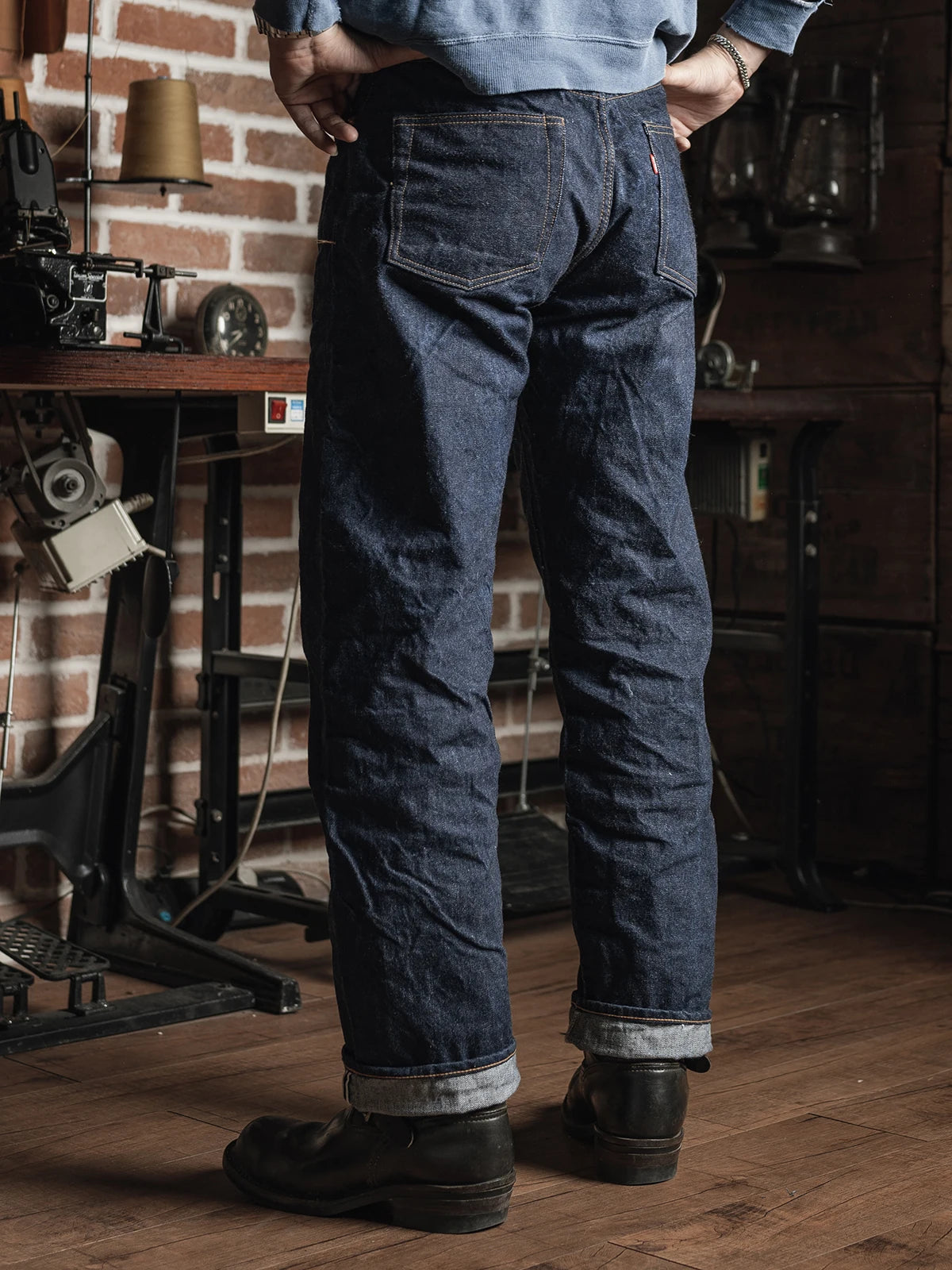 Rigid Straight Raw Denim Jeans