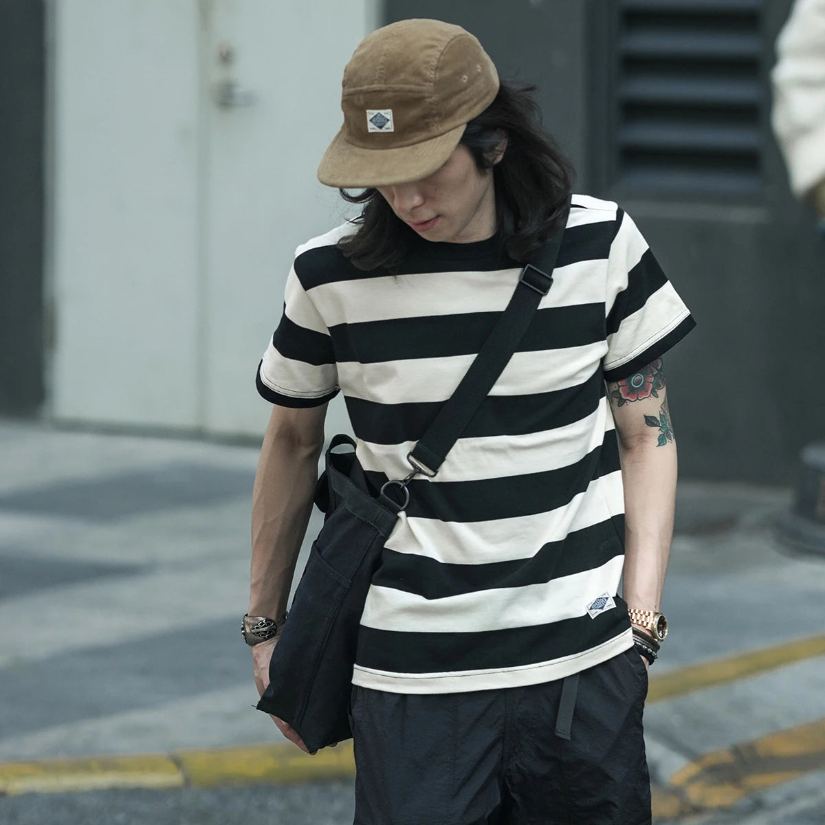 Heavyweight Stripe Border Tee