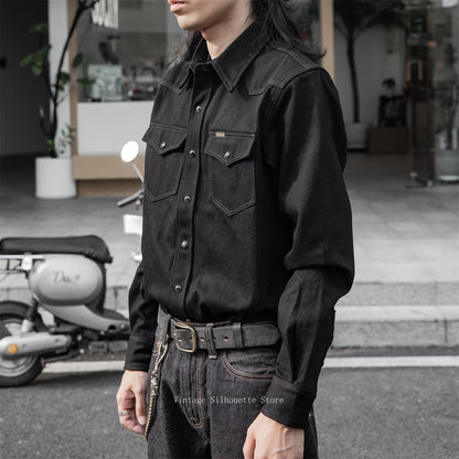 Black Denim Western Shirt