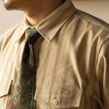 Beige Corduroy Stripe Shirt