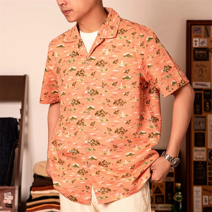 Seersucker Aloha Cuban Shirt