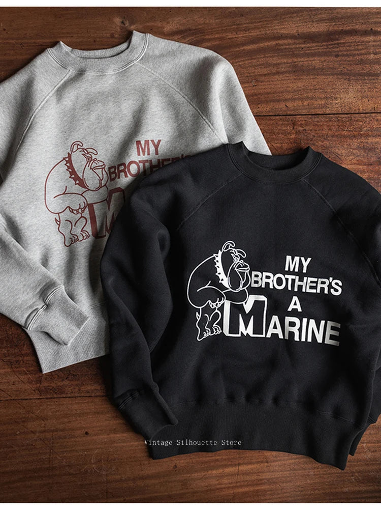 Bulldog Graphic Raglan Sweatshirt