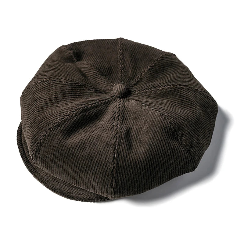 Corduroy Eight Panel Newsboy Cap