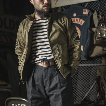 Patched Wool Lined Tanker Jacket