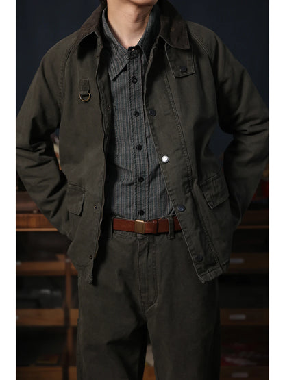 Corduroy Collar Safari Jacket