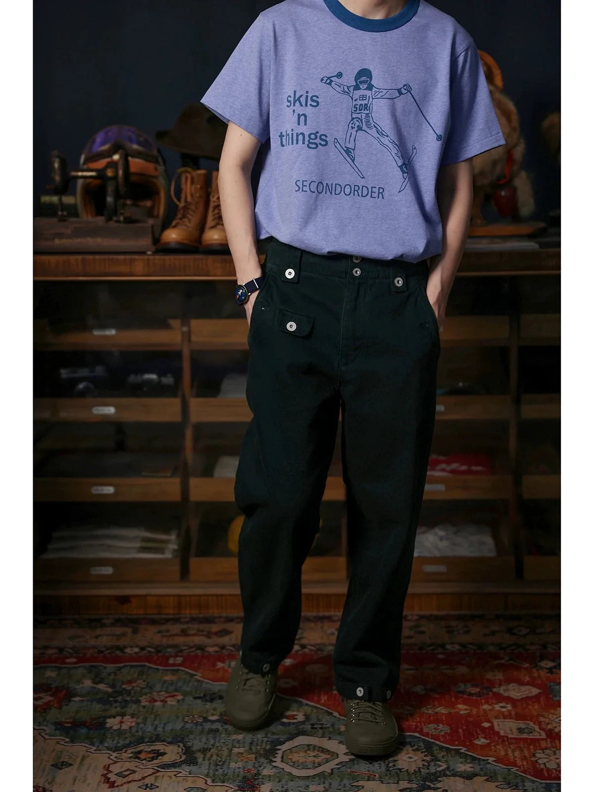 Skier Graphic Ringer Tee