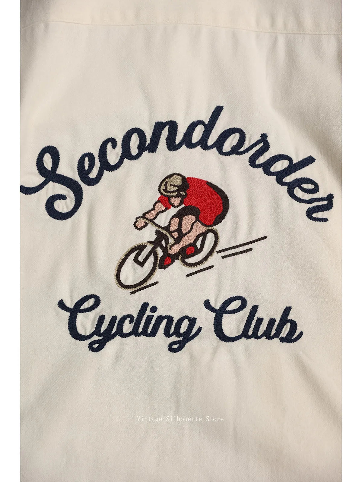 White Embroidered Cycling Shirt