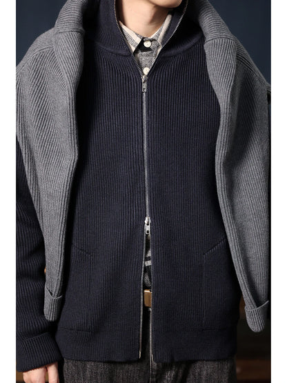 Zip Wool Blend Cardigan