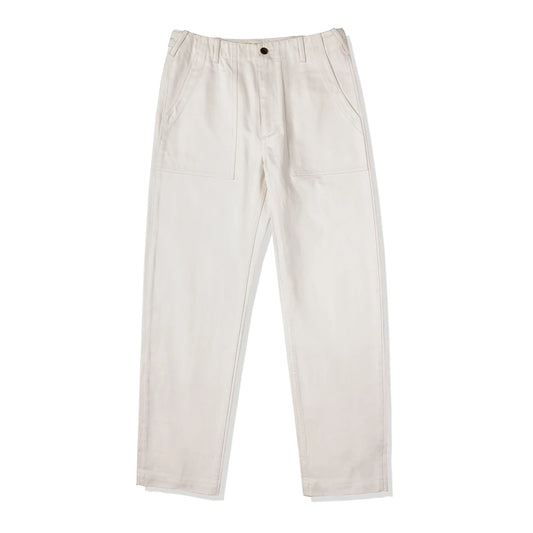 White Herringbone Deck Trousers