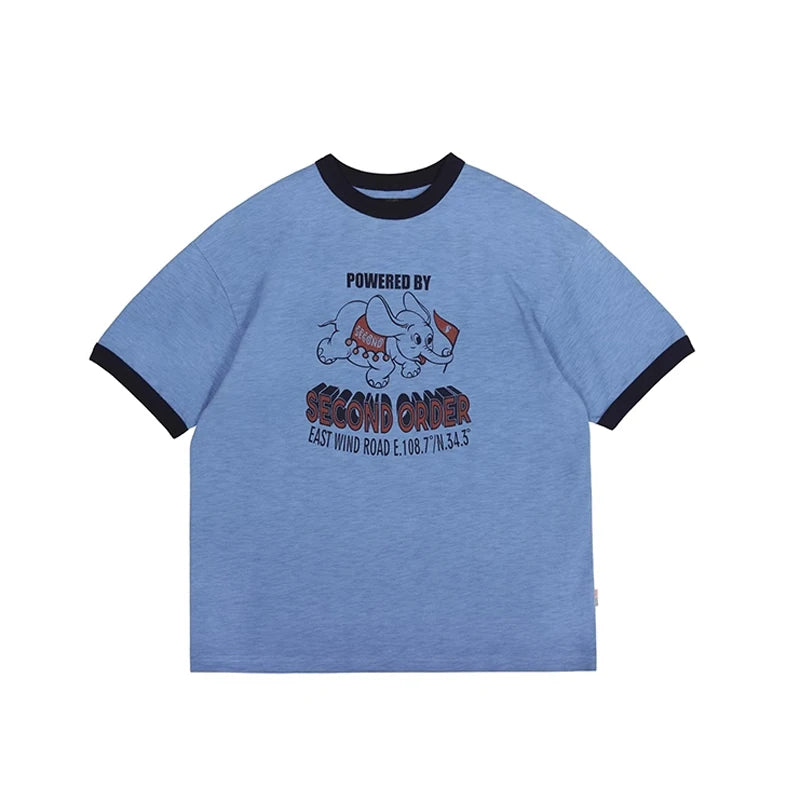 Graphic Ringer Cotton Tee