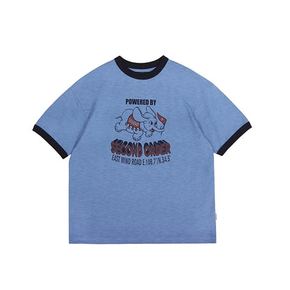 Graphic Ringer Cotton Tee