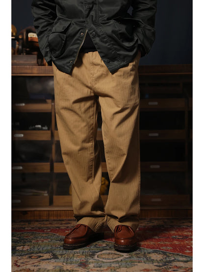 Herringbone Pleated Chino Pants