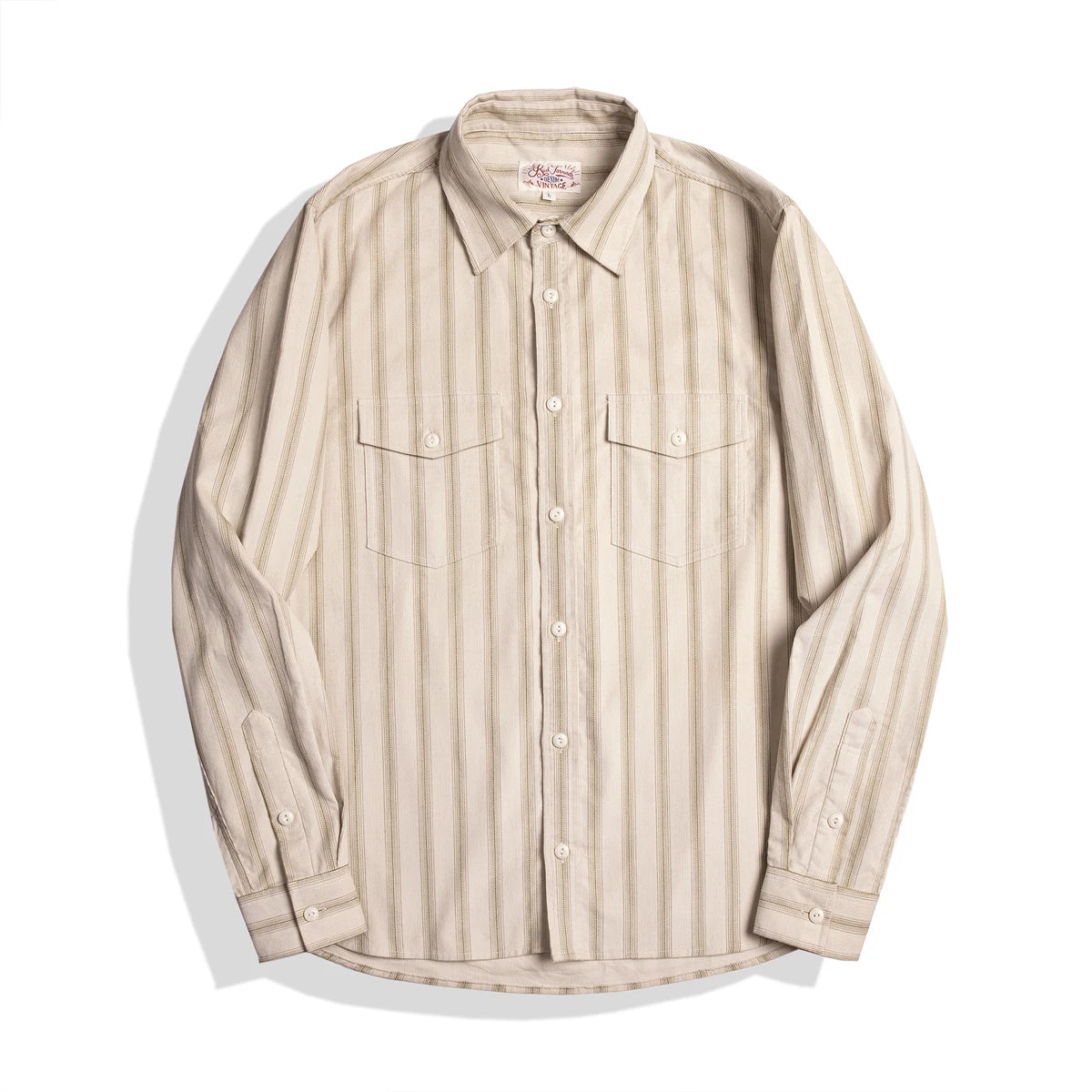 Beige Corduroy Stripe Shirt