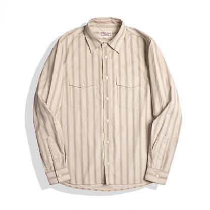 Beige Corduroy Stripe Shirt