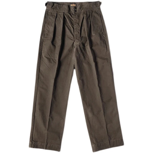 Cotton Twill Pleated Chinos
