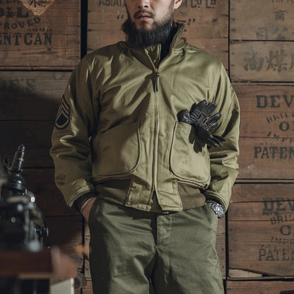 Patched Wool Lined Tanker Jacket