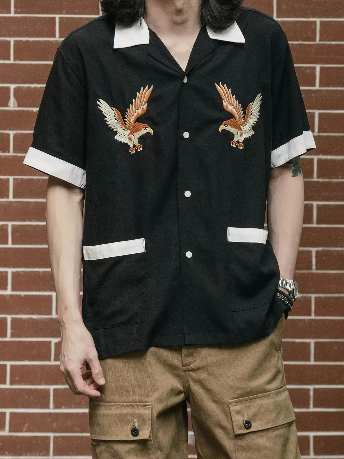 Embroidered Camp Bowling Shirt