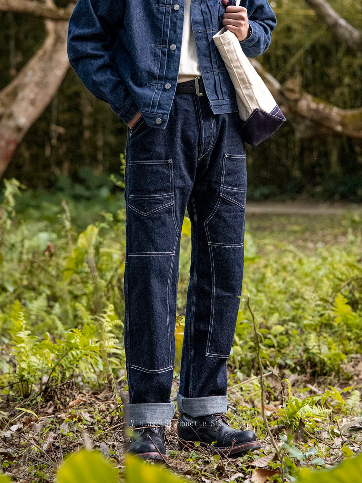 Double Knee Denim Work Pants
