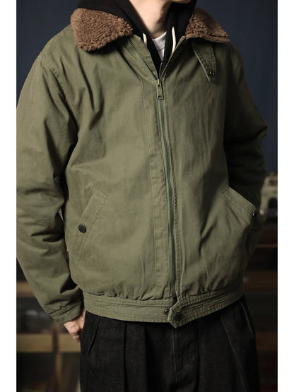 Wool Blend Aviator Bomber Jacket