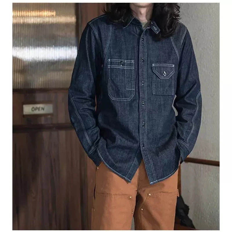 Triple Stitch Denim Work Shirt
