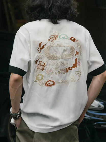 Embroidered Camp Bowling Shirt