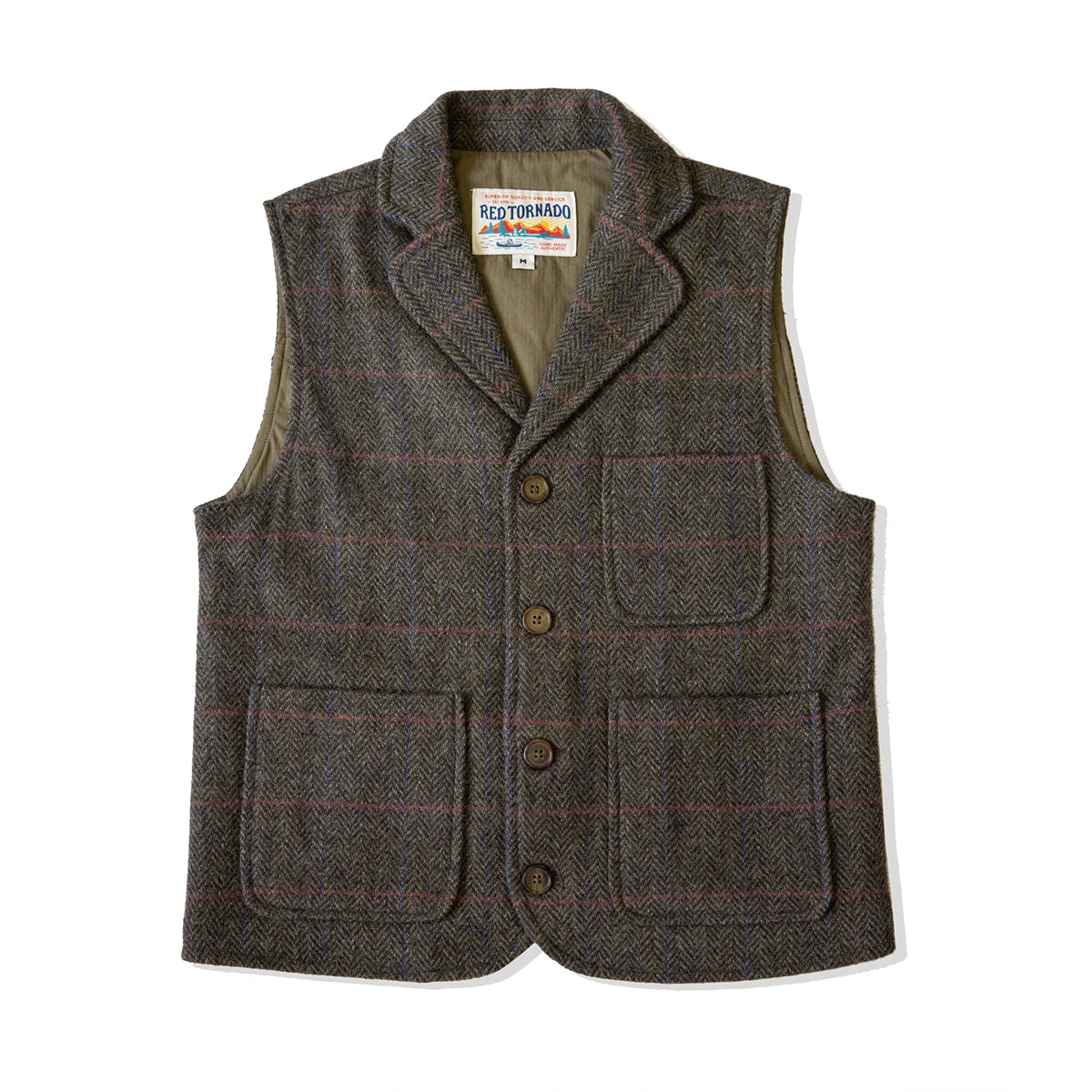 Plaid Wool Tweed Vest