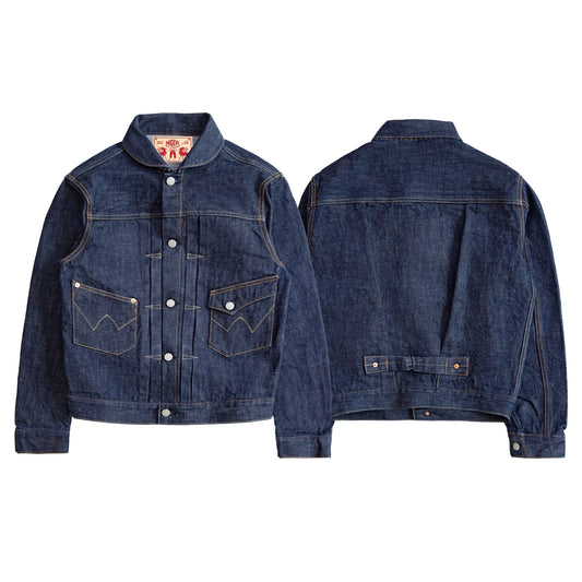 Acid Wash Shawl Collar Jacket