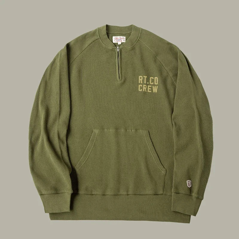 Quarter Zip Waffle Pullover