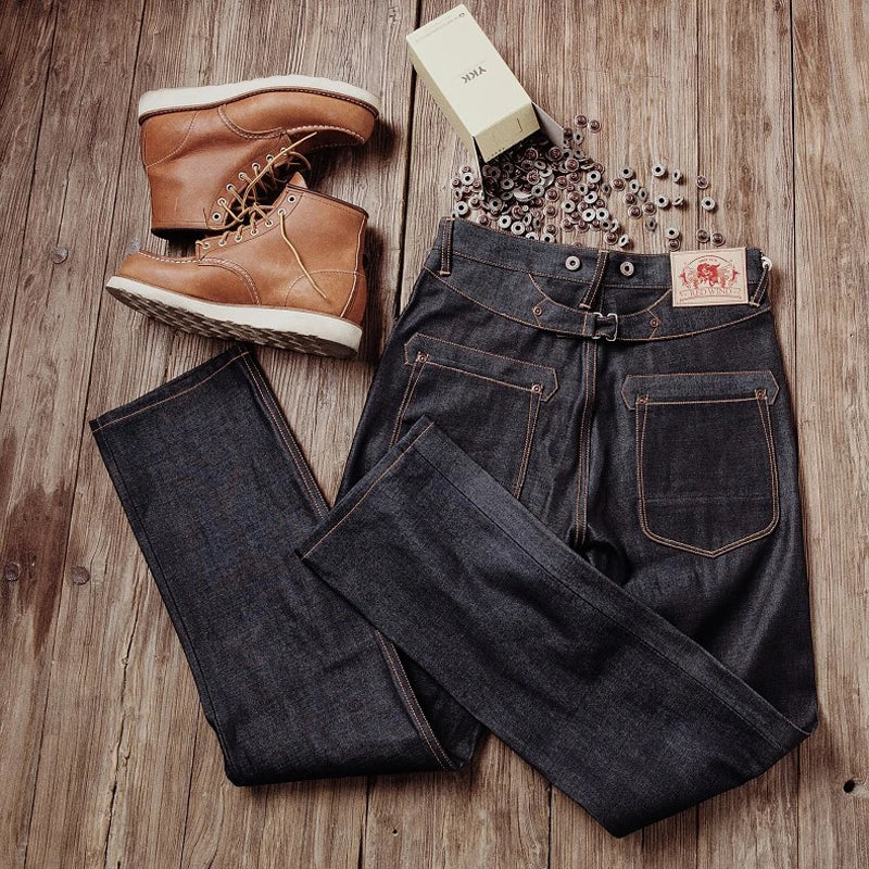 Raw Selvedge Back Buckle Jeans
