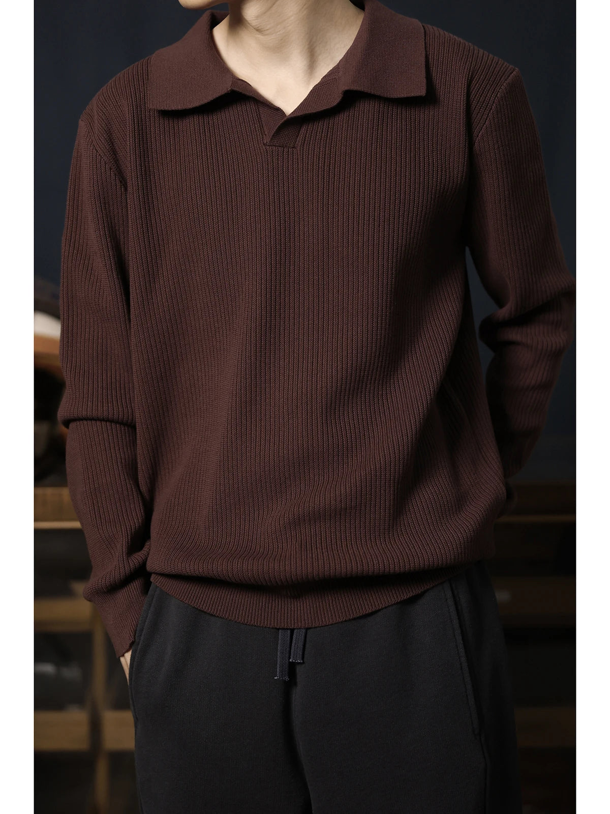 Seagull Collar Knit Polo