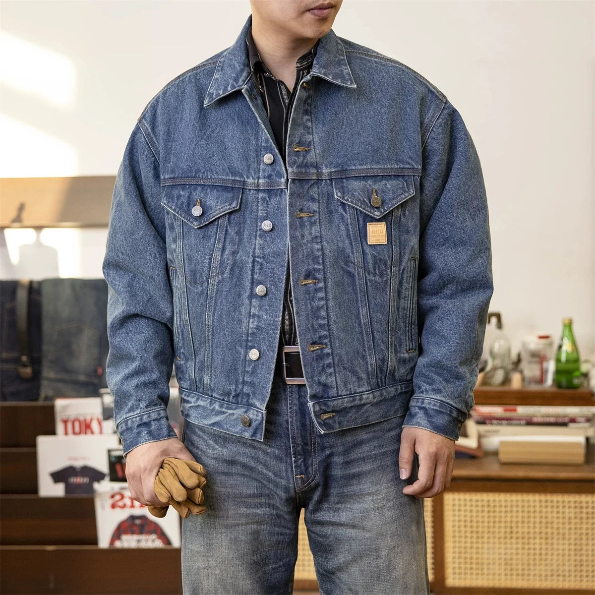 Blanket Lined Denim Trucker Jacket