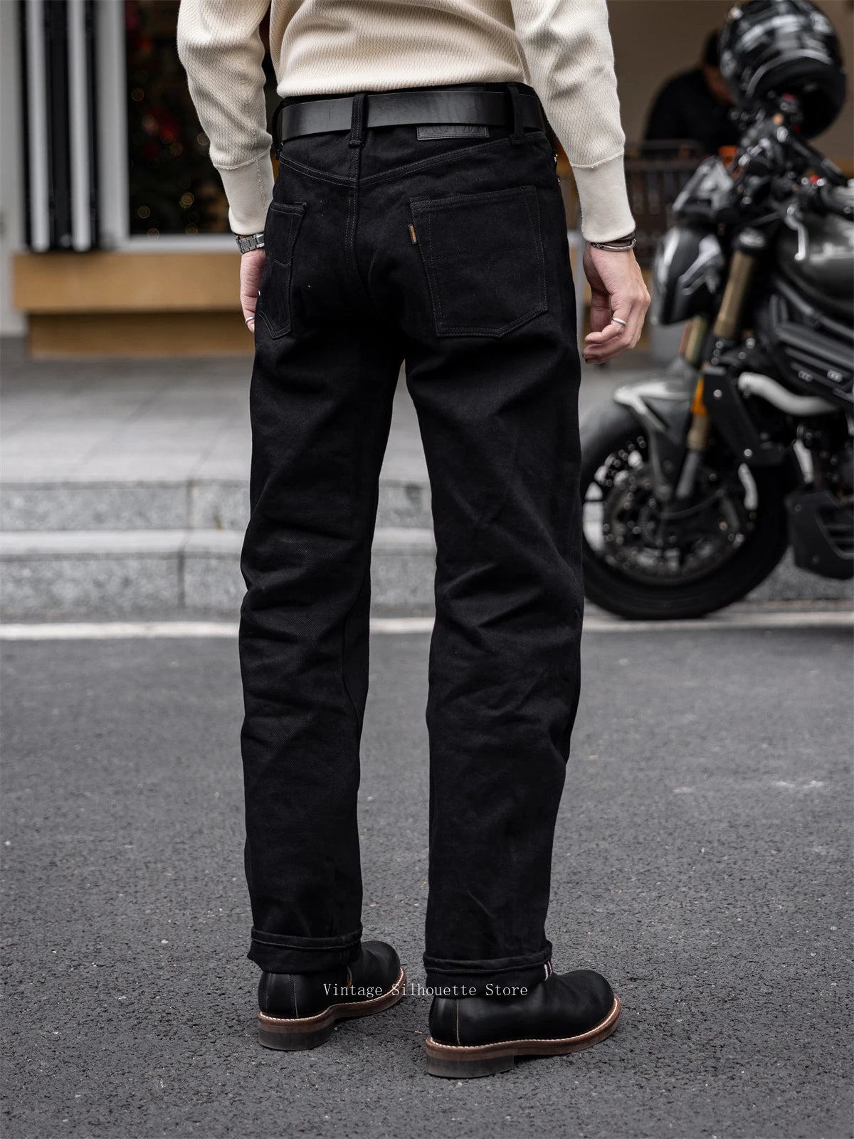 Black Traditional Straight Jeans