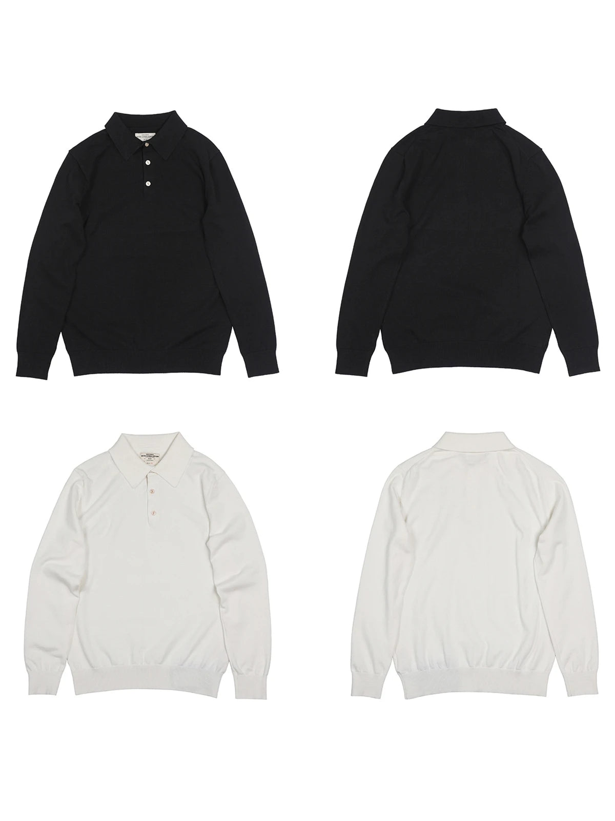 Cotton Long Sleeve Knit Polo