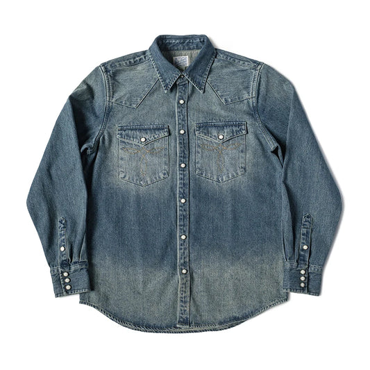 Washed Denim Western Shirt