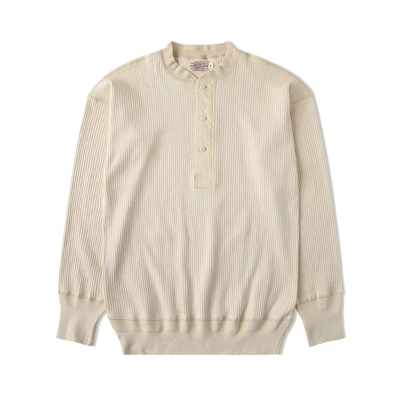 Ribbed Long Sleeve Henley