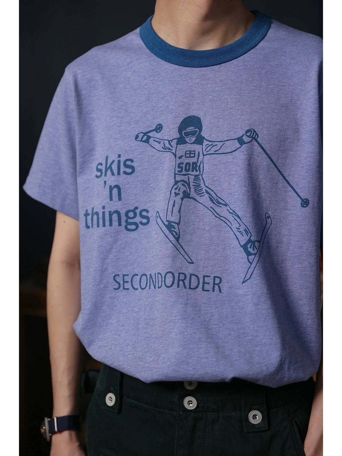 Skier Graphic Ringer Tee