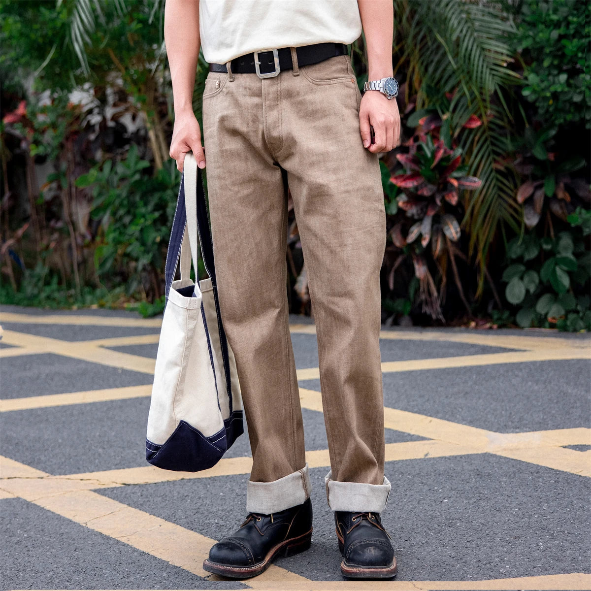 Light Brown Relaxed Denim Pants