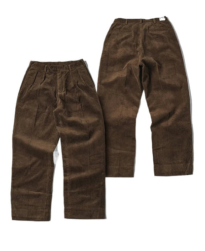 Pleated Corduroy High Rise Trousers
