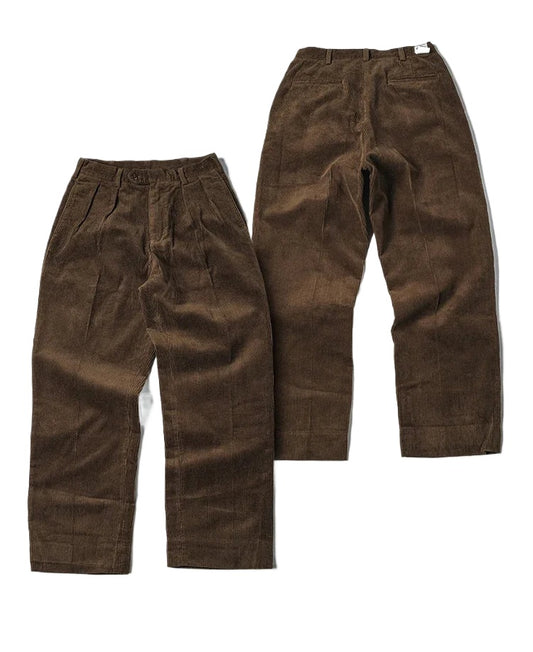 Pleated Corduroy High Rise Trousers